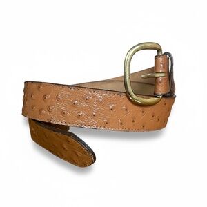 Vintage Made in USA Ostrich Grain Cowhide Leather Brown Belt Men’s Sz 36 Western